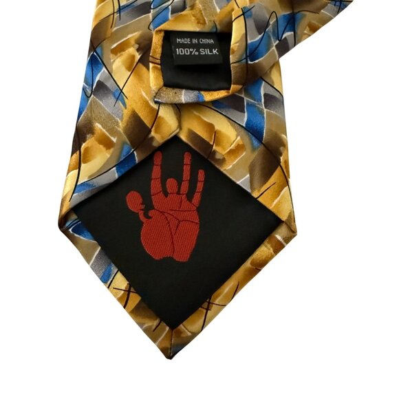 J. Garcia Carousel Collectors Edition Silk Tie Abstract Blue Yellow 3.5 x 60 - Picture 4 of 9